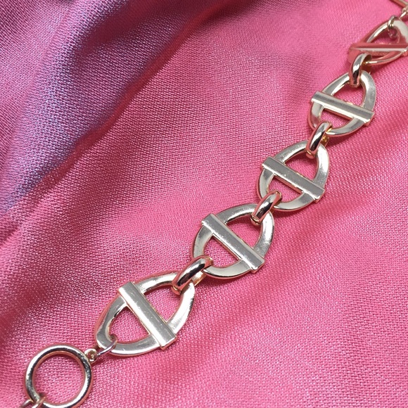 Gold Pave Crystal Link Bracelet 7โ 8โ New Toggle - Picture 5 of 6